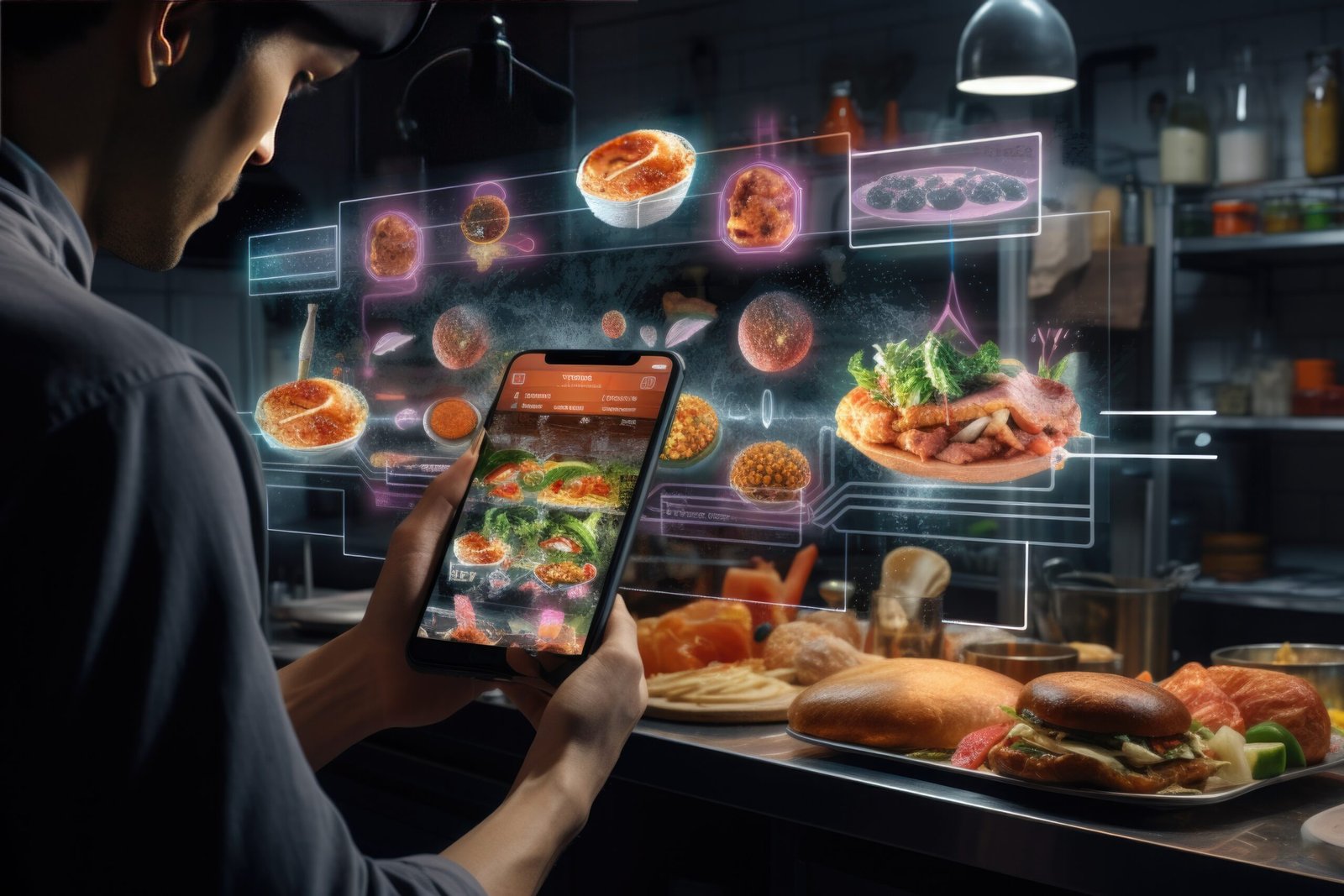 Mobile application for visualizing data on the composition of food products. AI generation